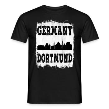 Dortmund Deutschland Stadt Skyline Heimat Liebe - Männer T-Shirt - Schwarz - Vorne - AI Model Male 178 light (178cm)