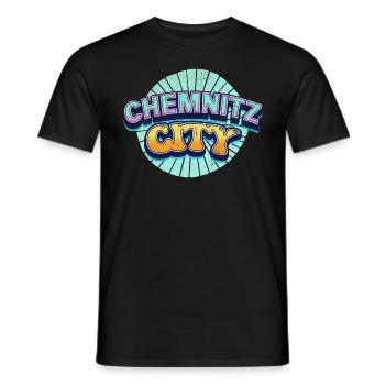 Chemnitz Germany City Font Pop Art Comic - Men's T-Shirt - black - Front - AI Model Male 178 light (178cm)