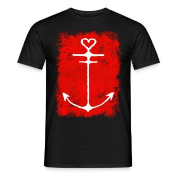 Anchor Baltic Sea North Sea Holiday Gift with Anchor - Men's T-Shirt - black - Front - AI Model Male 178 light (178cm)