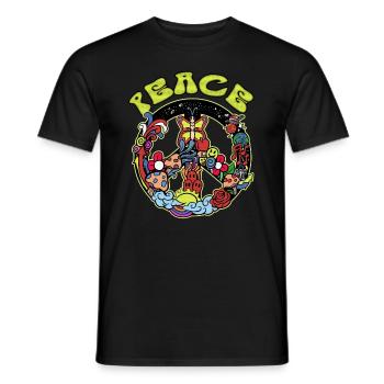 Hippie - T-shirt homme - noir - Devant - AI Model Male 178 light (178cm)