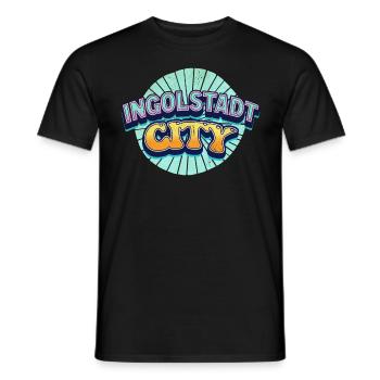 Ingolstadt Germany City Font Pop Art Comic - Men's T-Shirt - black - Front - AI Model Male 178 light (178cm)