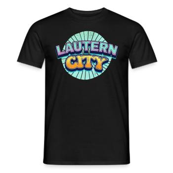 Lautern Germany City Font Pop Art Comic - Men's T-Shirt - black - Front - AI Model Male 178 light (178cm)