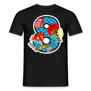 Eishockey 8. Geburtstagsparty Nummer 8 - 8 Jahre - Männer T-Shirt - Schwarz - Vorne - AI Model Male 178 light (178cm)