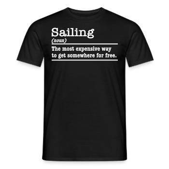 Dictionnaire de voile de voile disant capitaine marin - T-shirt homme - noir - Devant - AI Model Male 178 light (178cm)