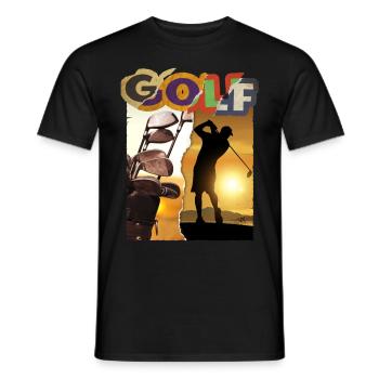 Golf Golf Golfer Sport Hobby Club Vintage - Men's T-Shirt - black - Front - AI Model Male 178 light (178cm)