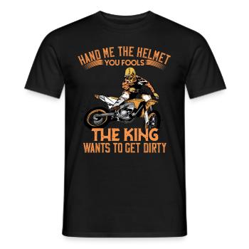 Funny motocross slogan for the motorsport king - Men's T-Shirt - black - Front - AI Model Male 178 light (178cm)