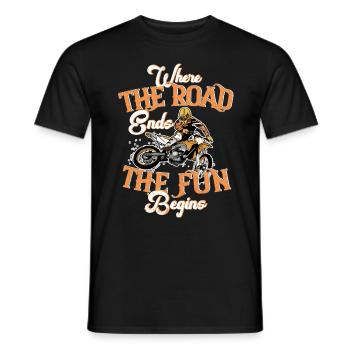 Motocross Là où la route se termine, le plaisir commence - T-shirt homme - noir - Devant - AI Model Male 178 light (178cm)