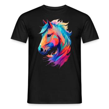 Reitsport Pferde Design Kunstvolle Illustration - Männer T-Shirt - Schwarz - Vorne - AI Model Male 178 light (178cm)