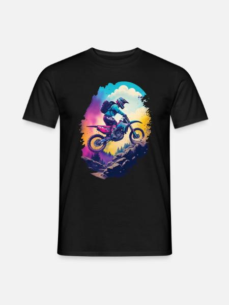 Motocross Racing Illustration Motorsport Biker - Männer T-Shirt - Schwarz