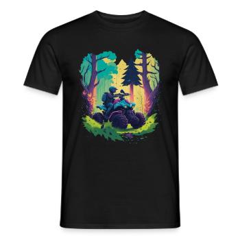 Quad Motorsport Offroad Biker Adventure Bike - Men's T-Shirt - black - Front - AI Model Male 178 light (178cm)