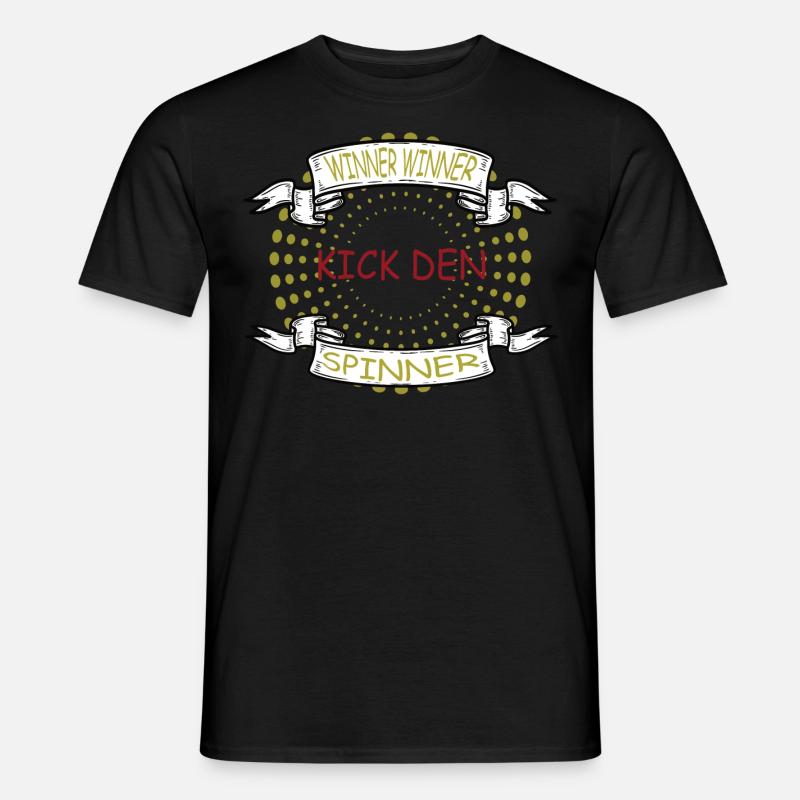 Winner Winner Kick Denn Spinner - Männer T-Shirt - Schwarz