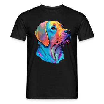 Labrador Color Splash Dog - Artful Dog Love - Men's T-Shirt - black - Front - AI Model Male 178 light (178cm)