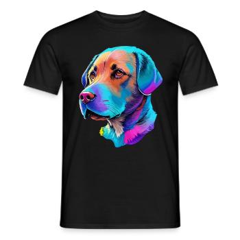 Farbenfrohe Labrador Hund Illustration Hundeliebe - Männer T-Shirt - Schwarz - Vorne - AI Model Male 178 light (178cm)