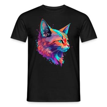 Cats Pet Art Cute Cat Cute Kitten - Men's T-Shirt - black - Front - AI Model Male 178 light (178cm)