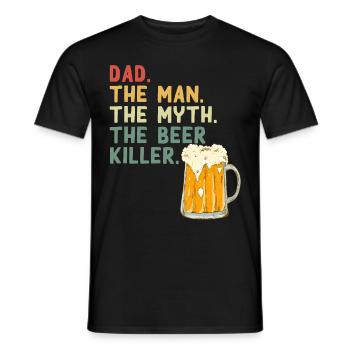 Drôle de père disant bière bière écrasant papa - T-shirt homme - noir - Devant - AI Model Male 178 light (178cm)