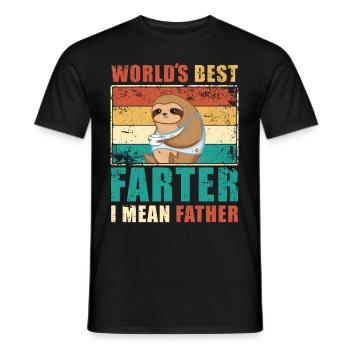 Father World's Best Fart Funny Father's Day Saying - Men's T-Shirt - black - Front - AI Model Male 178 light (178cm)