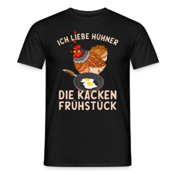 Ich liebe Hühner die kacken Frühstück Lustig Huhn - Männer T-Shirt - Schwarz - Vorne - AI Model Male 178 light (178cm)