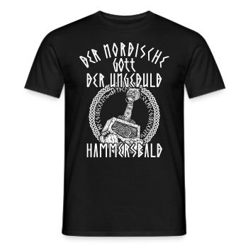 Lustiges Wikinger nordischer Gott Hammersbald - Männer T-Shirt - Schwarz - Vorne - AI Model Male 178 light (178cm)