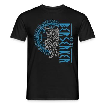 Soul of a Berserker, Norse Viking warrior - Men's T-Shirt - black - Front - AI Model Male 178 light (178cm)