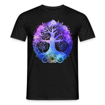 Tree of Yoga Life Spirituality and Meditation - Men's T-Shirt - black - Front - AI Model Male 178 light (178cm)