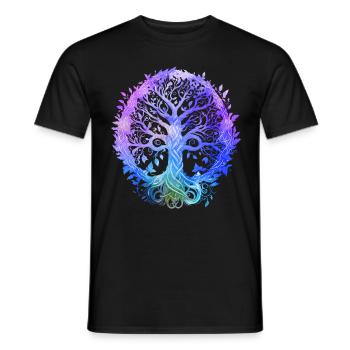 Yoga Meditation mit spirituellem Baum des Lebens - Männer T-Shirt - Schwarz - Vorne - AI Model Male 178 light (178cm)