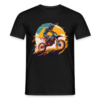 Motocross Motorcycle Bike Motorsport Biker Freestyle - Men's T-Shirt - black - Front - AI Model Male 178 light (178cm)