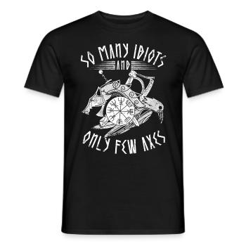 Coastal Viking so many idiots and only few axes - Men's T-Shirt - black - Front - AI Model Male 178 light (178cm)