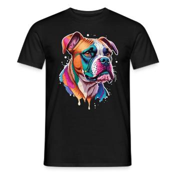 Hunde Boxer Hund lustige Haustier Liebe - Männer T-Shirt - Schwarz - Vorne - AI Model Male 178 light (178cm)