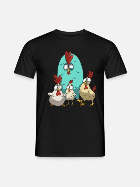 Morsomme kyllinger kylling design flokk av kyllinger med humor - T-skjorte herre - svart