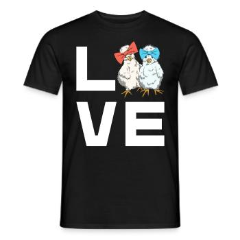 Silk Chickens Love Lettering Silk Chicken Design - Men's T-Shirt - black - Front - AI Model Male 178 light (178cm)