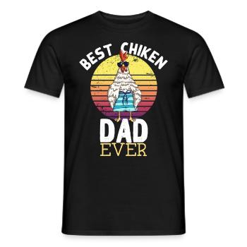 best chicken dad ever lustiger Hühner Hahn Spruch - Männer T-Shirt - Schwarz - Vorne - AI Model Male 178 light (178cm)