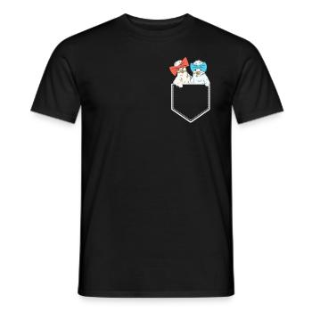 Funny silk chickens in the bag chicken chickens - Men's T-Shirt - black - Front - AI Model Male 178 light (178cm)