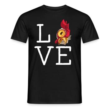 Drôle de conception de poulet d’amour avec des poulets drôles - T-shirt homme - noir - Devant - AI Model Male 178 light (178cm)