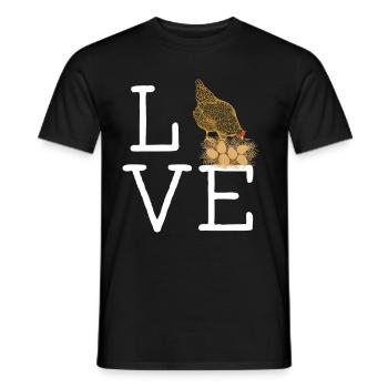 Chicken Love Chicken and Love Chicken Breeder Design - Men's T-Shirt - black - Front - AI Model Male 178 light (178cm)