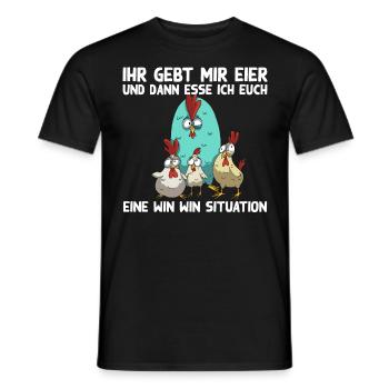 Lustiger Hühner Spruch Win Win Situation mit Huhn - Männer T-Shirt - Schwarz - Vorne - AI Model Male 178 light (178cm)