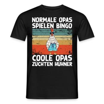 Coole Opas züchten Hühner Lustig Huhn Hahn Spruch - Männer T-Shirt - Schwarz - Vorne - AI Model Male 178 light (178cm)
