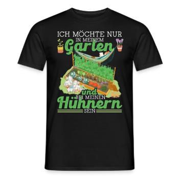 Garten und Hühner Leidenschaft Hobby Huhn Gärtner - Männer T-Shirt - Schwarz - Vorne - AI Model Male 178 light (178cm)