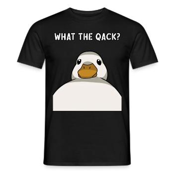 Funny Duck Saying Ducks Humor What the qack - Men's T-Shirt - black - Front - AI Model Male 178 light (178cm)