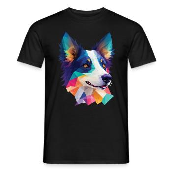 Border Collie Dog Dog Race Collie Dog Design - T-shirt homme - noir - Devant - AI Model Male 178 light (178cm)