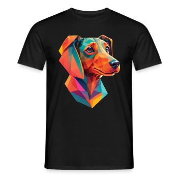 Dachshund Dog Dogs Design Dachshund Pet - Men's T-Shirt - black - Front - AI Model Male 178 light (178cm)