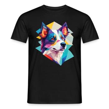Border Collie Dogs Design Collie Dog Puppy Animal - T-shirt homme - noir - Devant - AI Model Male 178 light (178cm)