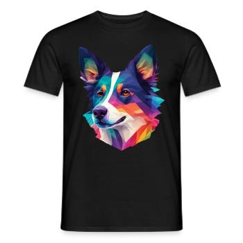 Border Collie Dog Dog Race Collie Dog Design - T-shirt homme - noir - Devant - AI Model Male 178 light (178cm)