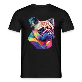 Carlin Chien Mignon Race de chien Carlins Chiens Pug Design - T-shirt homme - noir - Devant - AI Model Male 178 light (178cm)