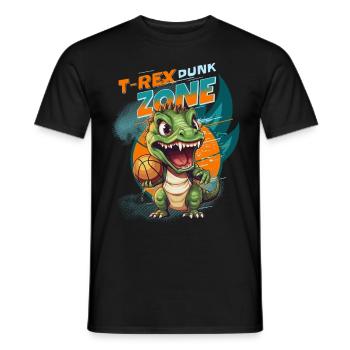 Basketball Dinosaure T-Rex Animal Player Cartoon - T-shirt homme - noir - Devant - AI Model Male 178 light (178cm)