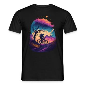 Vélo VTT Cycliste Route Vélo Sport Vélo - T-shirt homme - noir - Devant - AI Model Male 178 light (178cm)