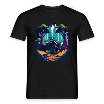 Quad Bike Offroad Dirt Racing Cartoon Design - T-shirt homme - noir - Devant - AI Model Male 178 light (178cm)