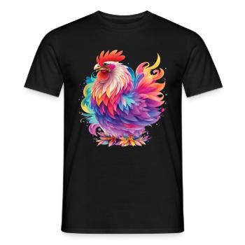 Poulet coloré Poulet Amateur Poulet Design - T-shirt homme - noir - Devant - AI Model Male 178 light (178cm)