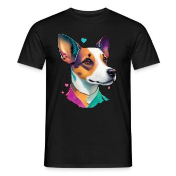 Jack Russell Terrier Dog Dog Lover Design - Men's T-Shirt - black - Front - AI Model Male 178 light (178cm)