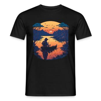 Hobby Angler Freiheit Fische und Angeln Design - Männer T-Shirt - Schwarz - Vorne - AI Model Male 178 light (178cm)