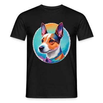 Jack Russel Chien préféré et fidèle compagnon - T-shirt homme - noir - Devant - AI Model Male 178 light (178cm)